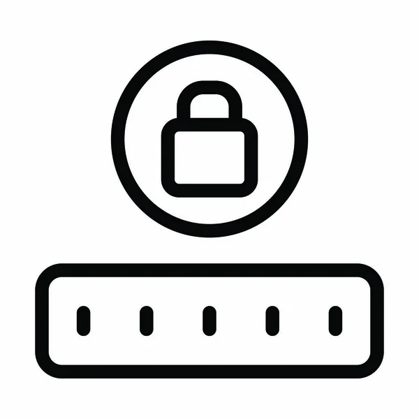 個人的および商業的使用のためのパスワードベクトル太線アイコン — ストック写真