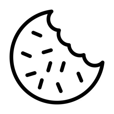 Kurabiye Vektörü Kalın Çizgi Kişisel ve Ticari Kullanım Simgesi