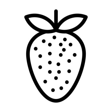 Kişisel ve ticari kullanım için Çilek Vektörü Kalın Çizgi Simgesi