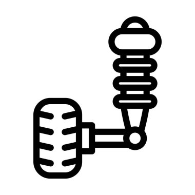 Kişisel ve ticari kullanım için Süspansiyon Vektörü Kalın Çizgi Simgesi