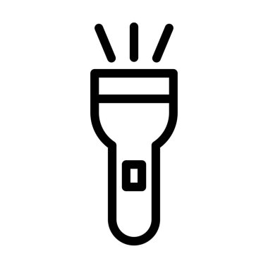 Kişisel ve ticari kullanım için Meşale Vektörü Kalın Çizgi Simgesi