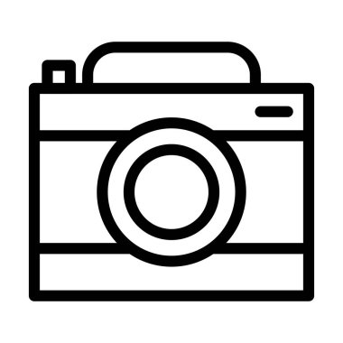 Kişisel ve ticari kullanım için Kamera Vektörü Kalın Çizgi Simgesi