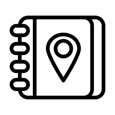Kişisel ve ticari kullanım için Adres Defteri Kalın Satır Simgesi