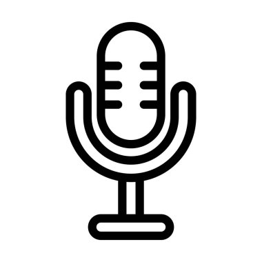 Kişisel ve Ticari Kullanım İçin Mikrofon Vektörü Kalın Çizgi Simgesi