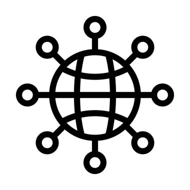 Kişisel ve Ticari Kullanım için Ağ Vektörü Kalın Çizgi Simgesi