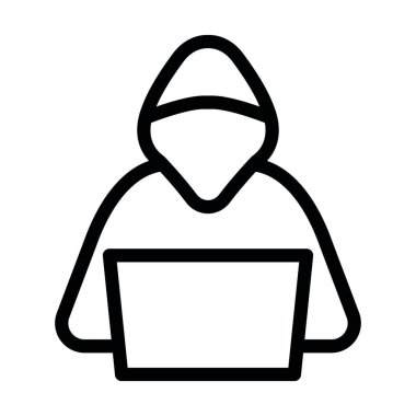 Hacker Vector Kalın Çizgi Kişisel ve Ticari Kullanım Simgesi