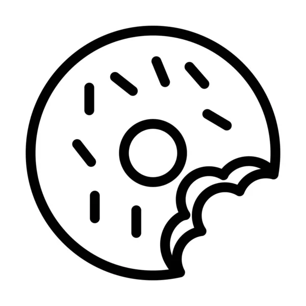 Значок Толстая Линия Пончика Личного Коммерческого Использования — стоковый вектор
