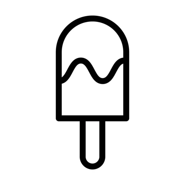 Popsicle Vector Thick Line Icono Para Uso Personal Comercial — Archivo Imágenes Vectoriales