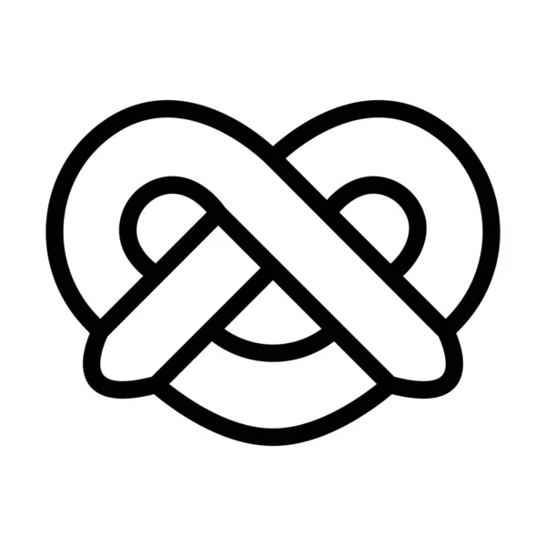 Pretzel Vector Thick Line Icon Personal Commercial Use — 스톡 벡터