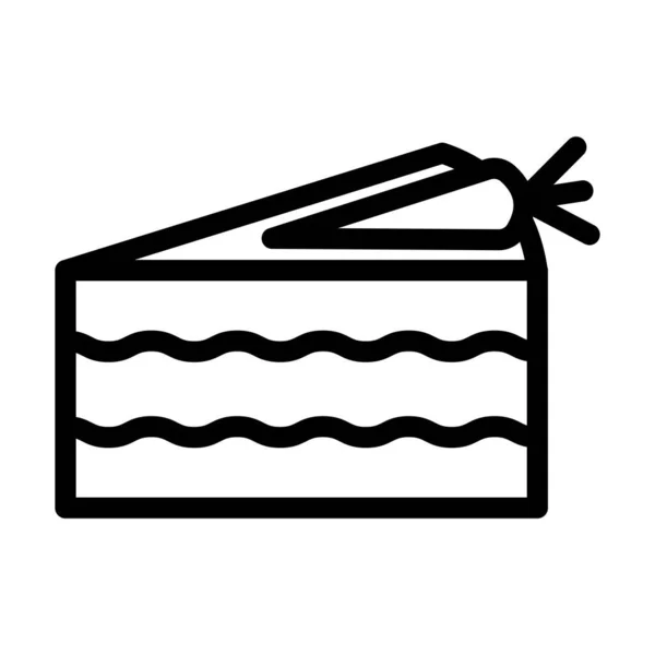 胡萝卜蛋糕向量为个人和商业用途的厚重线图标 — 图库矢量图片