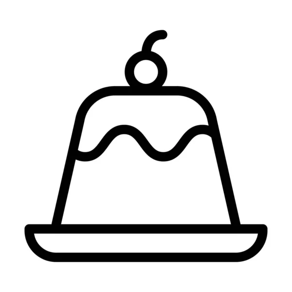 Panna Cotta Vector Thick Line Icon Für Den Persönlichen Und — Stockvektor
