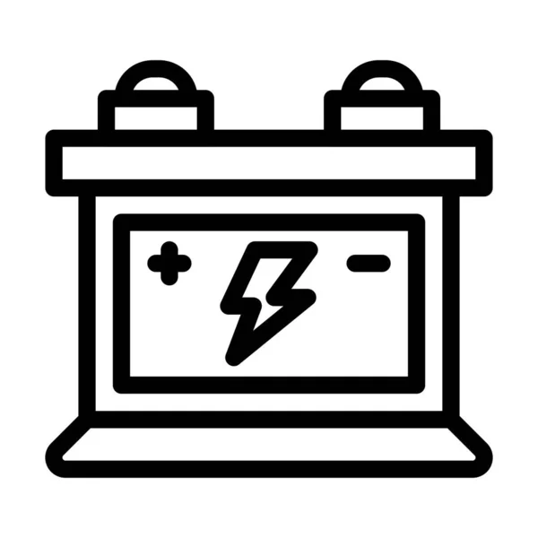 Autobatterie Vector Thick Line Icon Für Den Persönlichen Und Kommerziellen — Stockvektor