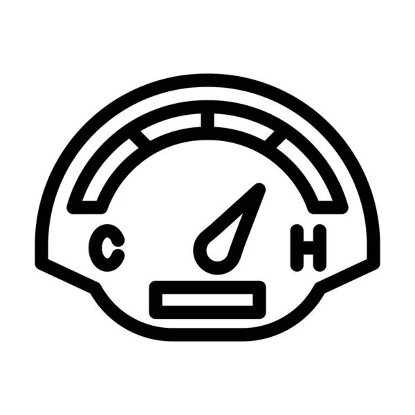 個人的および商業的使用のための車の温度ベクトル太線アイコン — ストックベクタ
