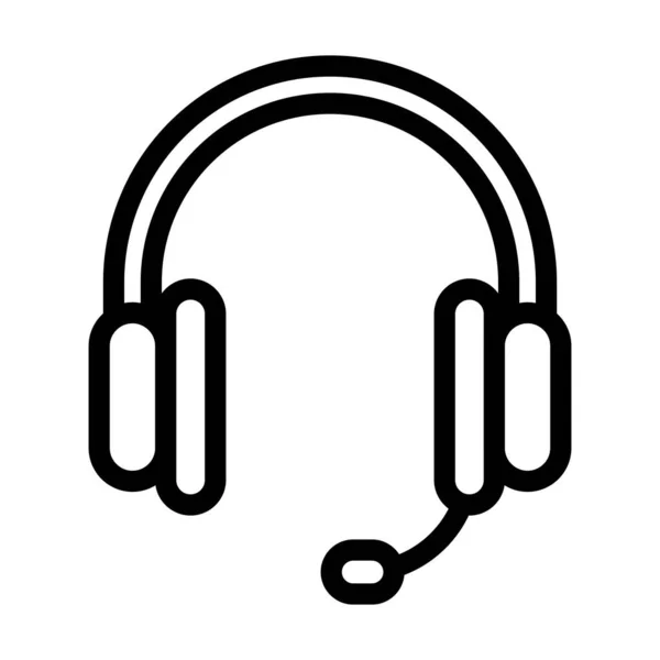 Headset Vector Thick Line Icon Für Den Persönlichen Und Kommerziellen — Stockvektor