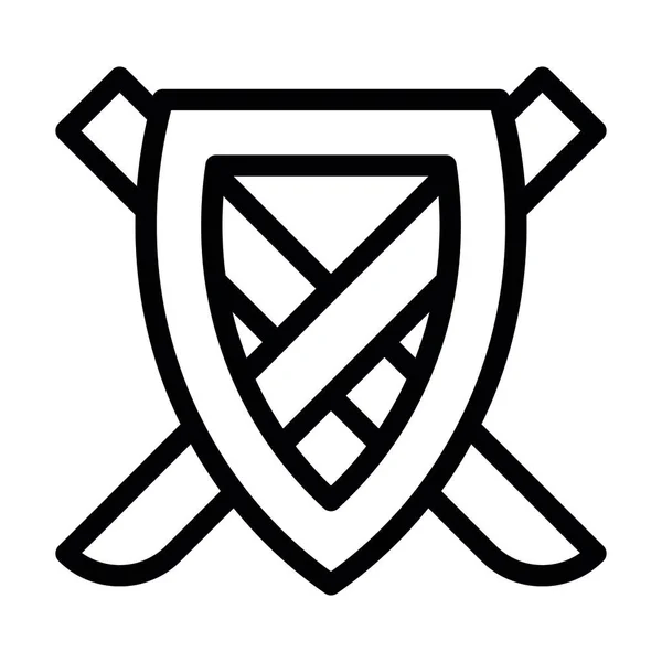 Icono Línea Gruesa Del Vector Del Escudo Para Uso Personal — Archivo Imágenes Vectoriales