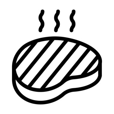 Biftek Vektörü Kalın Hat Kişisel ve Ticari Kullanım Simgesi