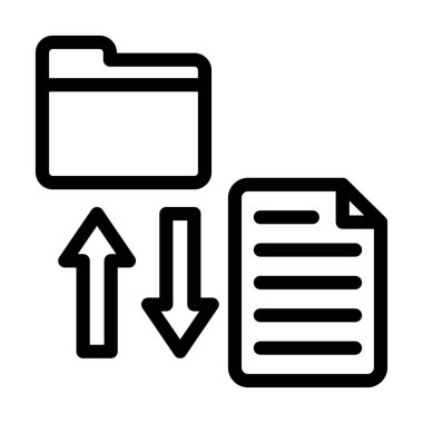 Kişisel ve ticari kullanım için Dosya Aktarım Vektörü Kalın Satır Simgesi