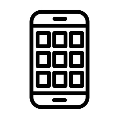 Kişisel ve Ticari Kullanım İçin Mobil Uygulama Kalın Çizgi Simgesi