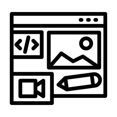 Kişisel ve ticari kullanım için İçerik Vektör Kalın Çizgi Simgesi