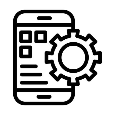 Kişisel ve ticari kullanım için Uygulama Geliştirme Vektörü Kalın Satır Simgesi