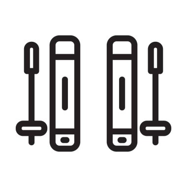 Kayak Vektörü Kalın Çizgi Kişisel ve Ticari Kullanım Simgesi