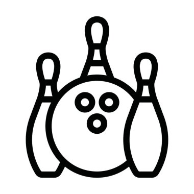 Bowling Vector Kalın Çizgi Kişisel ve Ticari Kullanım Simgesi