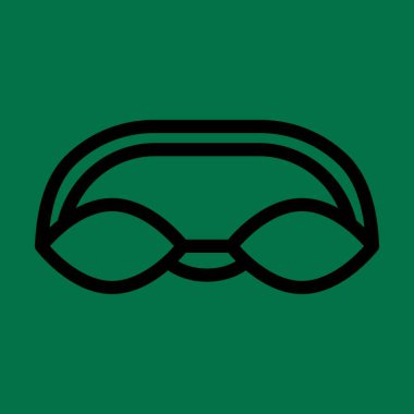 Yüzme Gözlüğü Kalın Çizgi Simgesi Kişisel ve Ticari Kullanım İçin