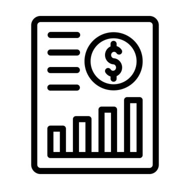 Kişisel ve Ticari Kullanım İçin Finansal Kâr Vektörü Kalın Çizgi Simgesi