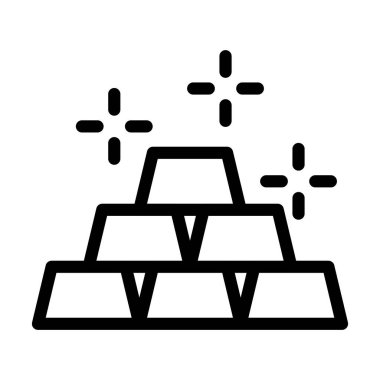 Kişisel ve Ticari Kullanım İçin Altın Çubuklar Kalın Çizgi Simgesi
