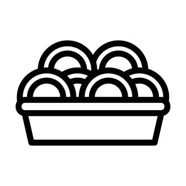 Kişisel ve ticari kullanım için Makarna Vektörü Kalın Çizgi Simgesi