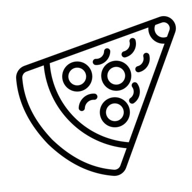Kişisel ve ticari kullanım için Pizza Vektörü Kalın Çizgi Simgesi