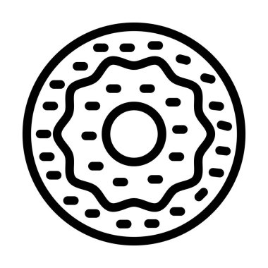 Donut Vektörü Kalın Çizgi Kişisel ve Ticari Kullanım Simgesi