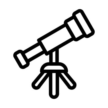 Kişisel ve ticari kullanım için Teleskop Vektör Kalın Çizgi Simgesi