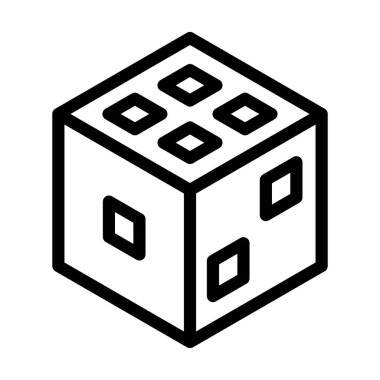 Kişisel ve ticari kullanım için Zar Vektörü Kalın Çizgi Simgesi