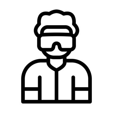 Kişisel ve ticari kullanım için Sanal Gerçeklik Vektörü Kalın Çizgi Simgesi