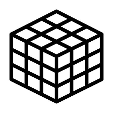 Kişisel ve ticari kullanım için Rubik Vektör Kalın Çizgi Simgesi