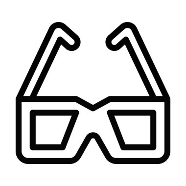 3. Gözlük Vektör Kalın Çizgi Kişisel ve Ticari Kullanım Simgesi