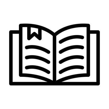 Kişisel ve ticari kullanım için Kitap Vektörü Kalın Çizgi Simgesi