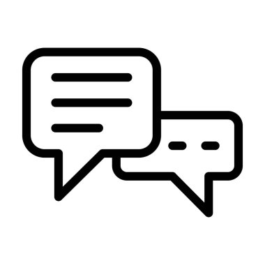 Sohbet Vektörü Kalın Çizgi Kişisel ve Ticari Kullanım Simgesi