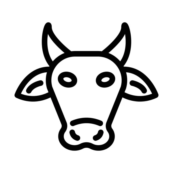 Kráva Vektor Tlustá Čára Ikona Pro Osobní Komerční Použití — Stockový vektor