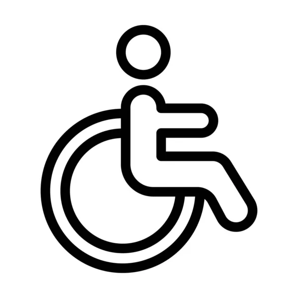 Disabled Vector Thick Line Icon Personal Commercial Use — Stock Vector