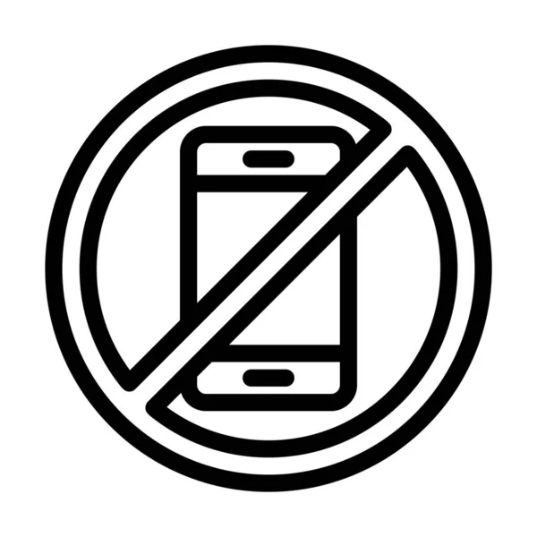 Kein Phone Vector Thick Line Icon Für Den Persönlichen Und — Stockvektor