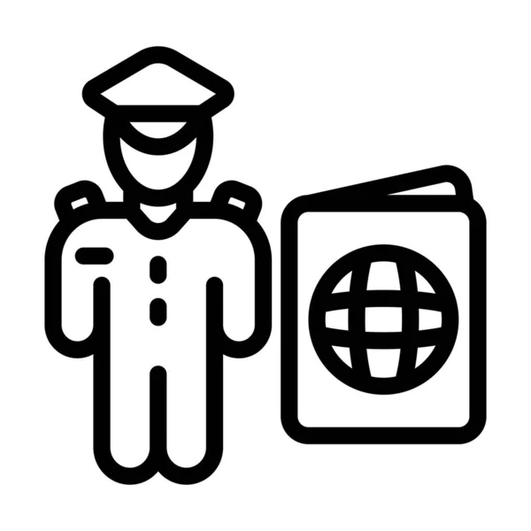 Security Control Vector Thick Line Icon Personal Commercial Use — Stock Vector