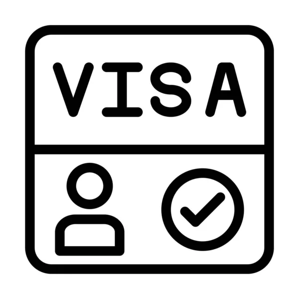 Visa Vector Dikke Lijn Pictogram Voor Persoonlijk Commercieel Gebruik — Stockvector