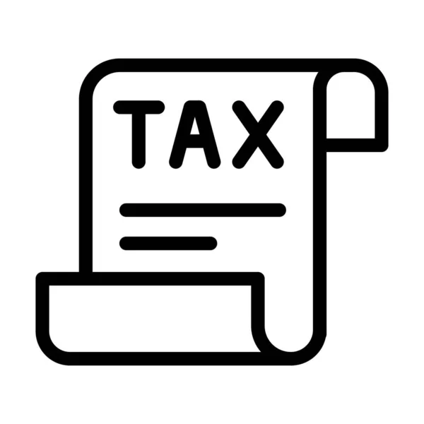 個人的および商業的使用のための税務ベクター太い線アイコン — ストックベクタ