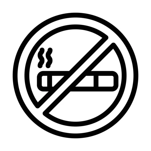 Tilos Dohányzás Vektor Vastag Vonal Ikon Személyes Kereskedelmi Használatra — Stock Vector