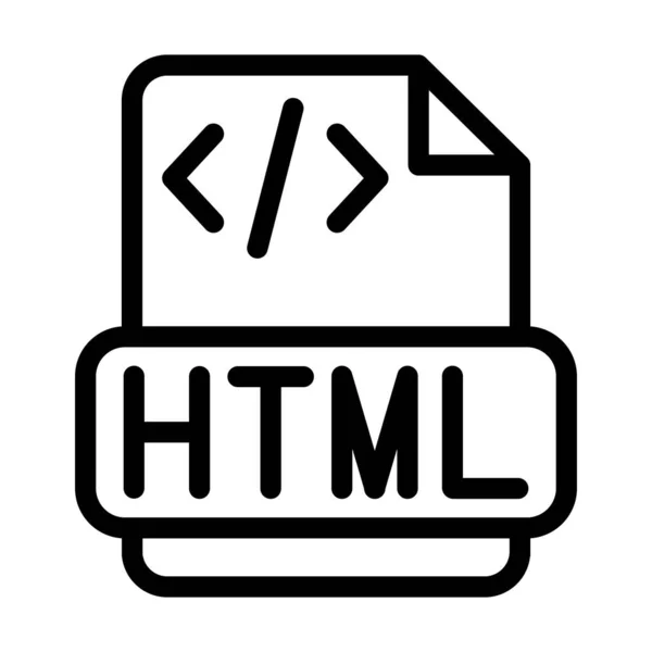 Html File Vector Thick Line Icon Für Den Persönlichen Und — Stockvektor