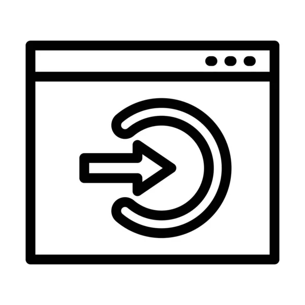 Inicie Sesión Vector Thick Line Icon Para Uso Personal Comercial — Vector de stock