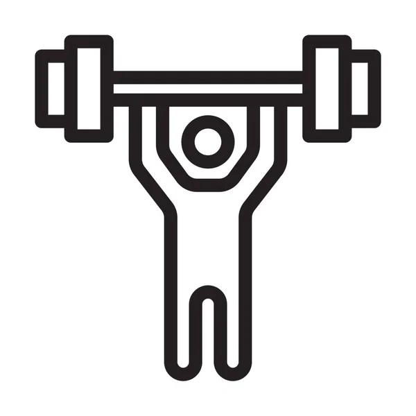 Weightlifter Vector Thick Line Icon Personal Commercial Use — Stock Vector