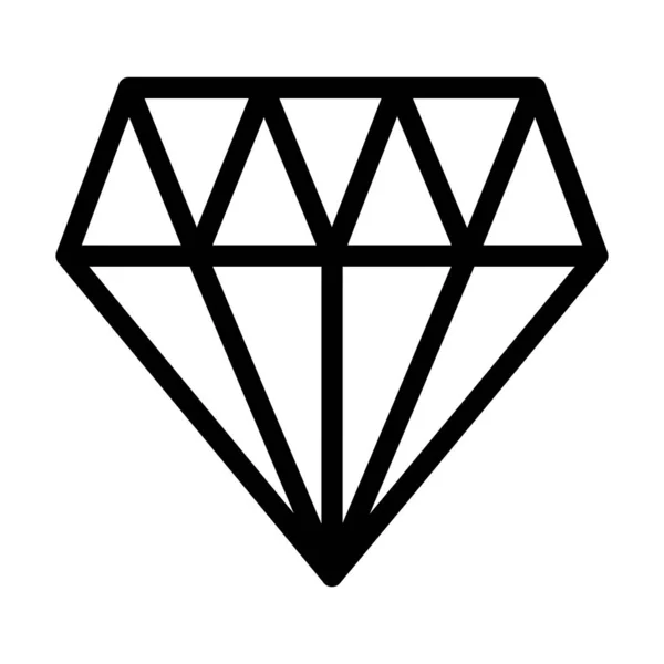 Ícone Grosso Linha Vetor Diamante Para Uso Pessoal Comercial — Vetor de Stock